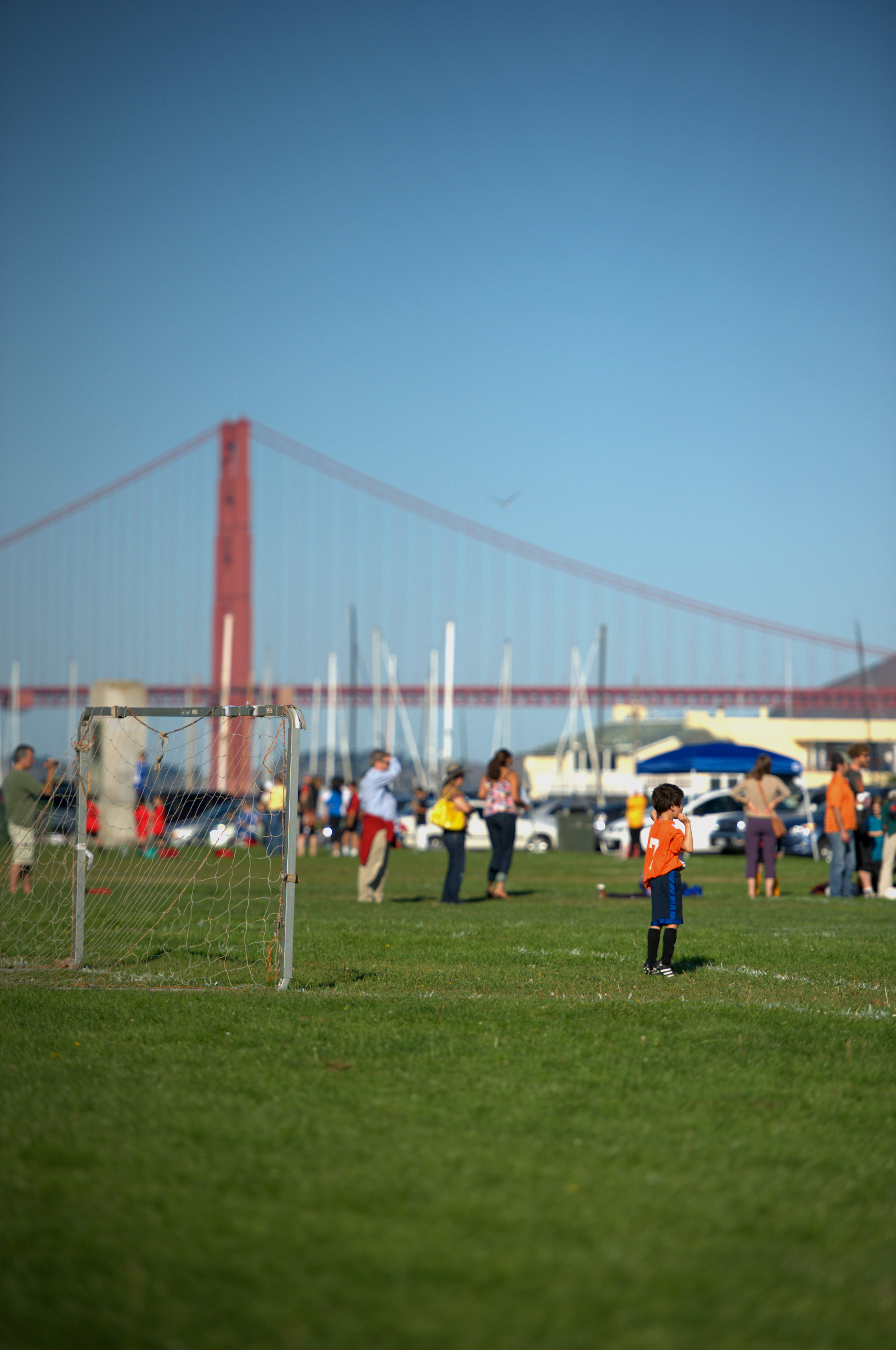 Youth soccer players competing in a small-sided game